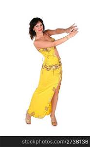 Bellydance woman in yellow