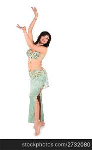 bellydance woman isolated on white