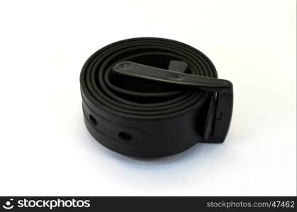 Belt of plastic pants of black color.