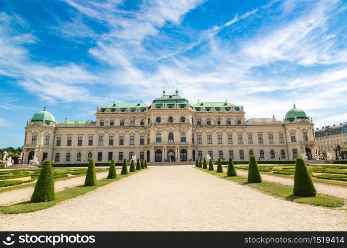 Belvedere Palace in Vienna, Austria in a beautiful summer day