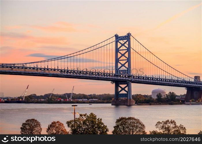 Ben Franklin Bridge in Philadelphia USA