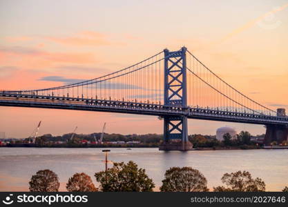 Ben Franklin Bridge in Philadelphia USA