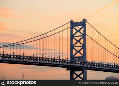 Ben Franklin Bridge in Philadelphia USA