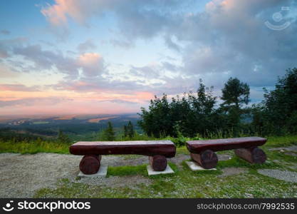 Bench at the mountains