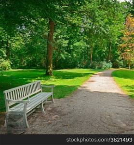 Bench in a beautiful park.