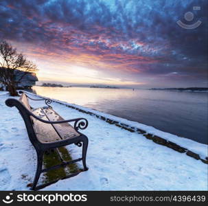 bench in winter