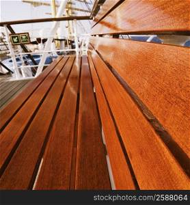 Bench on a sailing ship