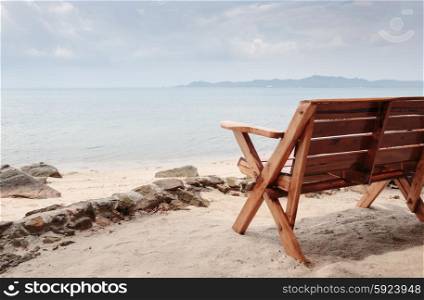 Bench on the tropical beach
