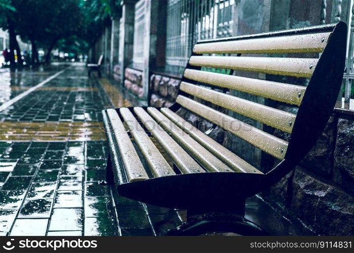 bench rain with the shot rain rain
