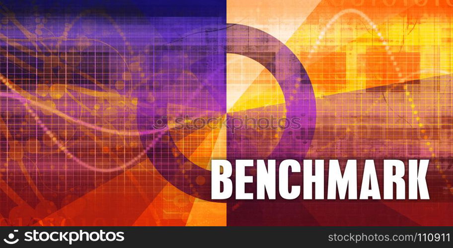 Benchmark Focus Concept on a Futuristic Abstract Background. Benchmark