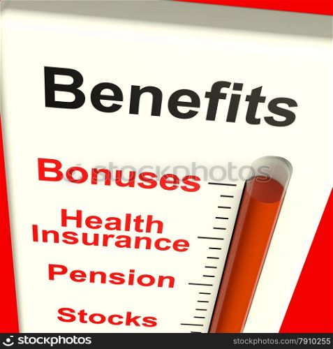 Benefits Meter Showing Bonus Perks Or Rewards. Benefits Meter Shows Bonus Perks Or Rewards