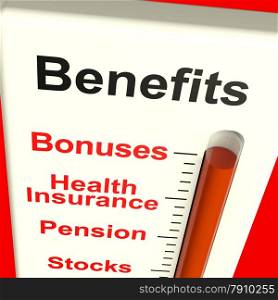 Benefits Meter Showing Bonus Perks Or Rewards. Benefits Meter Shows Bonus Perks Or Rewards
