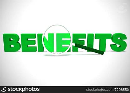 Benefits or perks concept icon showing subsidies and assistance given to employees. A beneficial package to give allowances - 3d illustration