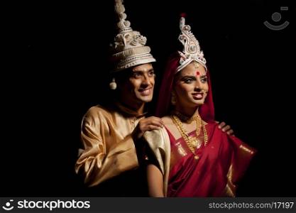 Bengali bride and groom thinking about the future