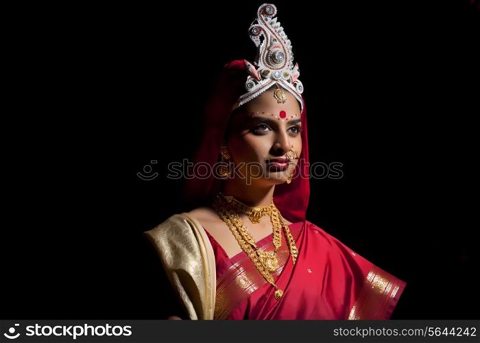 Bengali bride with a topor