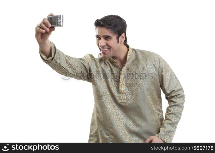 Bengali man taking a self portrait