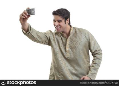 Bengali man taking a self portrait