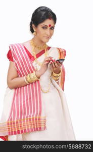 Bengali woman with a mobile phone