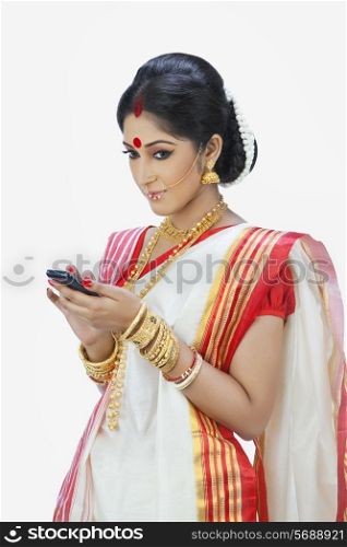 Bengali woman with mobile phone