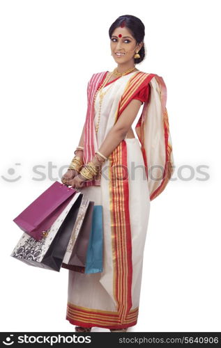 Bengali woman with shopping bags