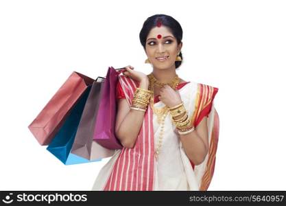 Bengali woman with shopping bags