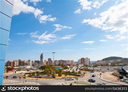 Benidorm Alicante cityscape skyline vacation destination in Spain