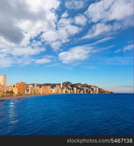 Benidorm Alicante playa de Levante beach sunset in spain Valencian community