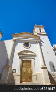 Benidorm church saint Jaime and Ana white Mediterranean village of Alicante Spain