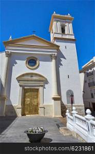 Benidorm church saint Jaime and Ana white Mediterranean village of Alicante Spain