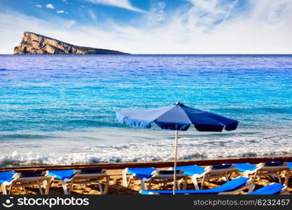 Benidorm island in Mediterranean Alicante of Spain