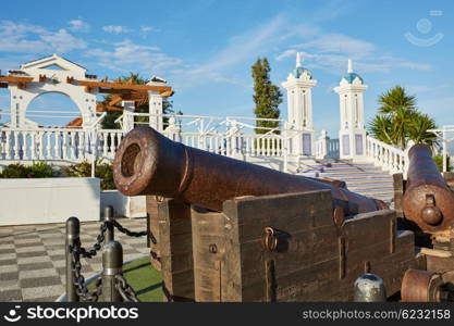 Benidorm old Canon at Mirador del Castillo Mediterranean lookout Alicante Spain