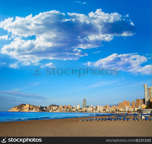 Benidorm Poniente beach in Alicante Mediterranean of Spain