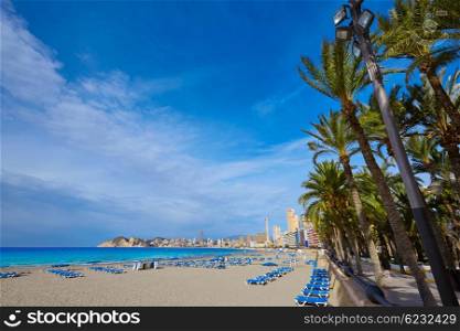 Benidorm Poniente beach in Alicante Mediterranean of Spain
