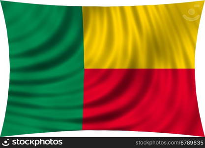 Beninese national official flag. Patriotic symbol, banner, element, background. Correct colors. Flag of Benin waving, isolated on white, 3d illustration