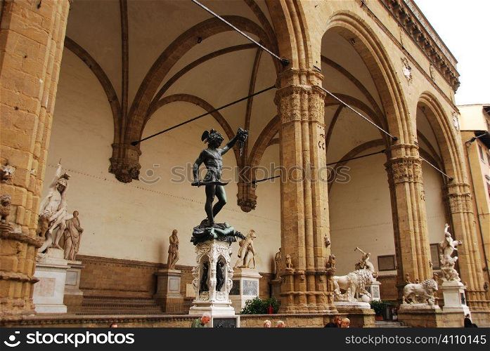 Benvenuto Cellini&acute;s Perseus, Logia dei Lanzi, Piazza della Signoria, Florence, Italy