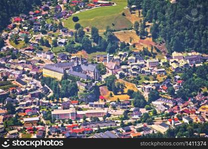 Berchtesgadener Land. Town of Berchtesgaden and Alpine landscape view from above, Bavaria region of Germany