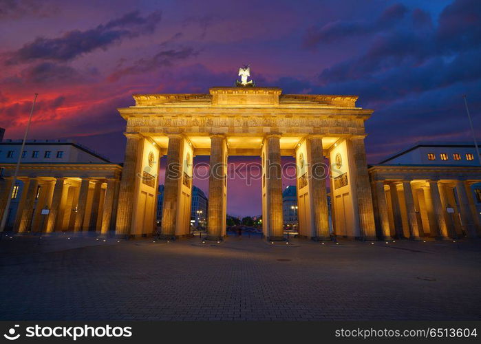 Berlin Brandenburg Gate Brandenburger Tor. Berlin Brandenburg Gate Brandenburger Tor at sunset in Germany