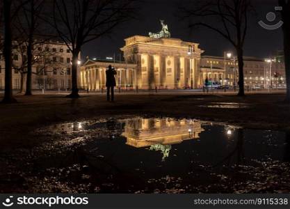 berlin brandenburg gate night shot
