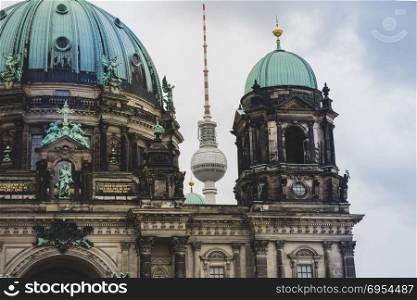 Berlin Cathedral and The TV Tower near that.