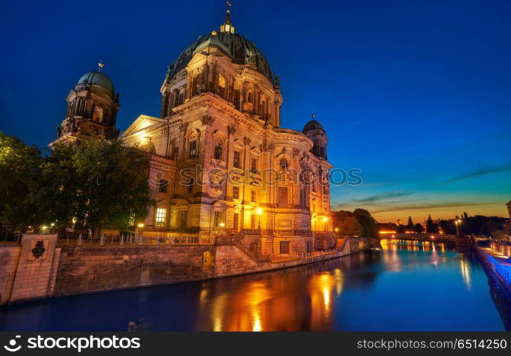 Berlin Cathedral Berliner Dom Germany. Berlin Cathedral Berliner Dom at sunset in Germany