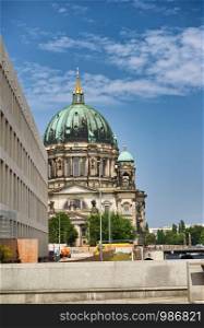 Berlin Cathedral on a beautiful summer day along city river, Germany.