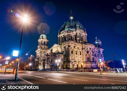 Berlin Cathedral or Berliner Dom at night, Berlin ,Germany
