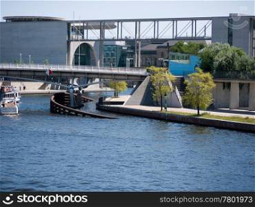 Berlin-Chancellor&rsquo;s Office. Berlin - Chancellor&rsquo;s Office as seen from the Spree River