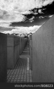 Berlin, Germany - August 13, 2019: Memorial to the Murdered Jews of Europe in Berlin City, Germany.. Memorial to the Murdered Jews of Europe in Berlin City, Germany