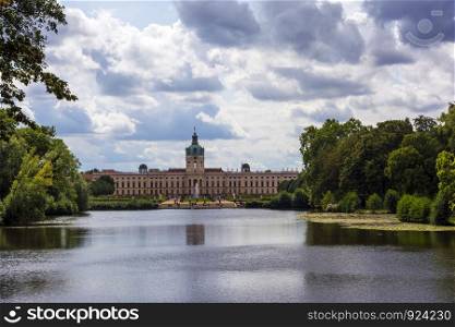Berlin, Germany - August 16, 2019: Charlottenburg Castle from its garden Berlin Germany. Charlottenburg Castle from its garden. Berlin, Germany