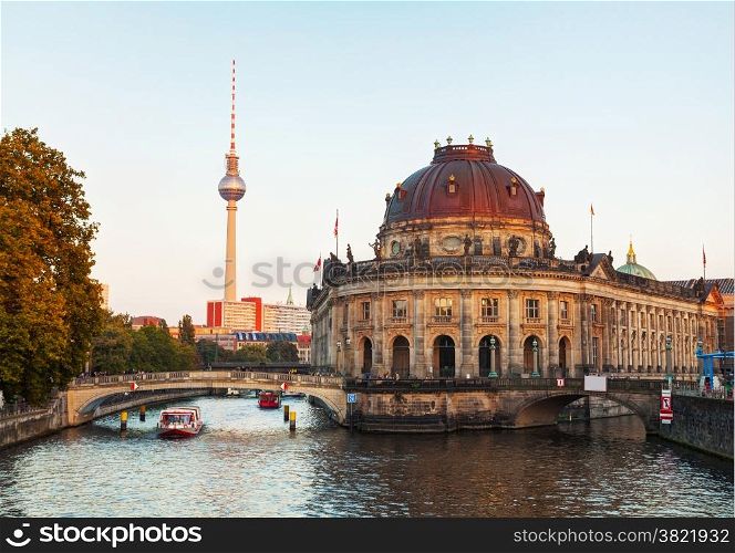 Berlin, Germany cityscape early in the evening