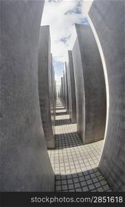 Berlin, Germany. Modern architecture of Holocaust Memorial.