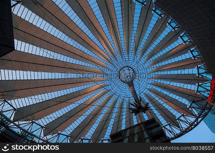 BERLIN - May 10: Potsdamer Platz, the roof of the Sony Center on May 10, 2016 in Berlin.
