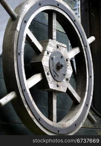 Berlin-Steuerrad-Jungfernbruecke. Steering wheel - part of the Virgin bridge in Berlin-Mitte, Germany