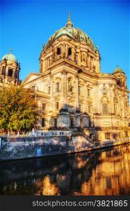 Berliner Dom cathedral in Berlin, Germany at sunrise